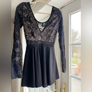 Windsor mini long sleeve lace dress with shorts underneath